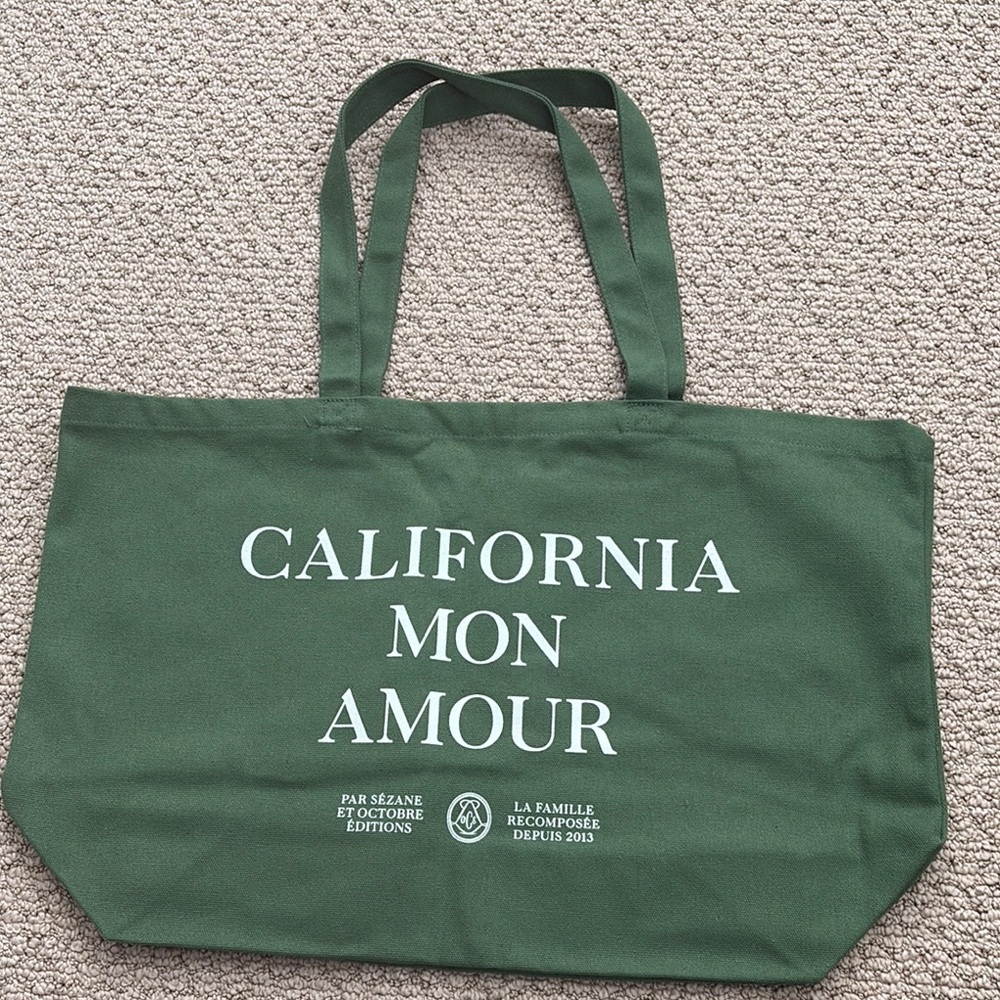Sézane Green Tote Bag